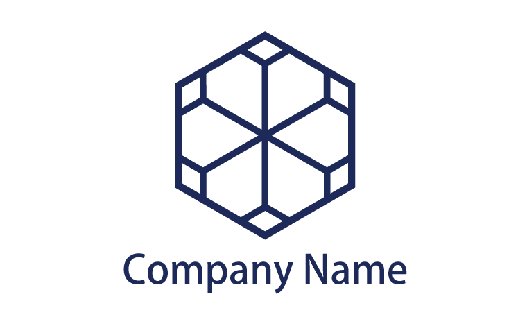 六角形のラインロゴ ロゴタンク 企業・店舗ロゴ・シンボルマーク格安作成販売