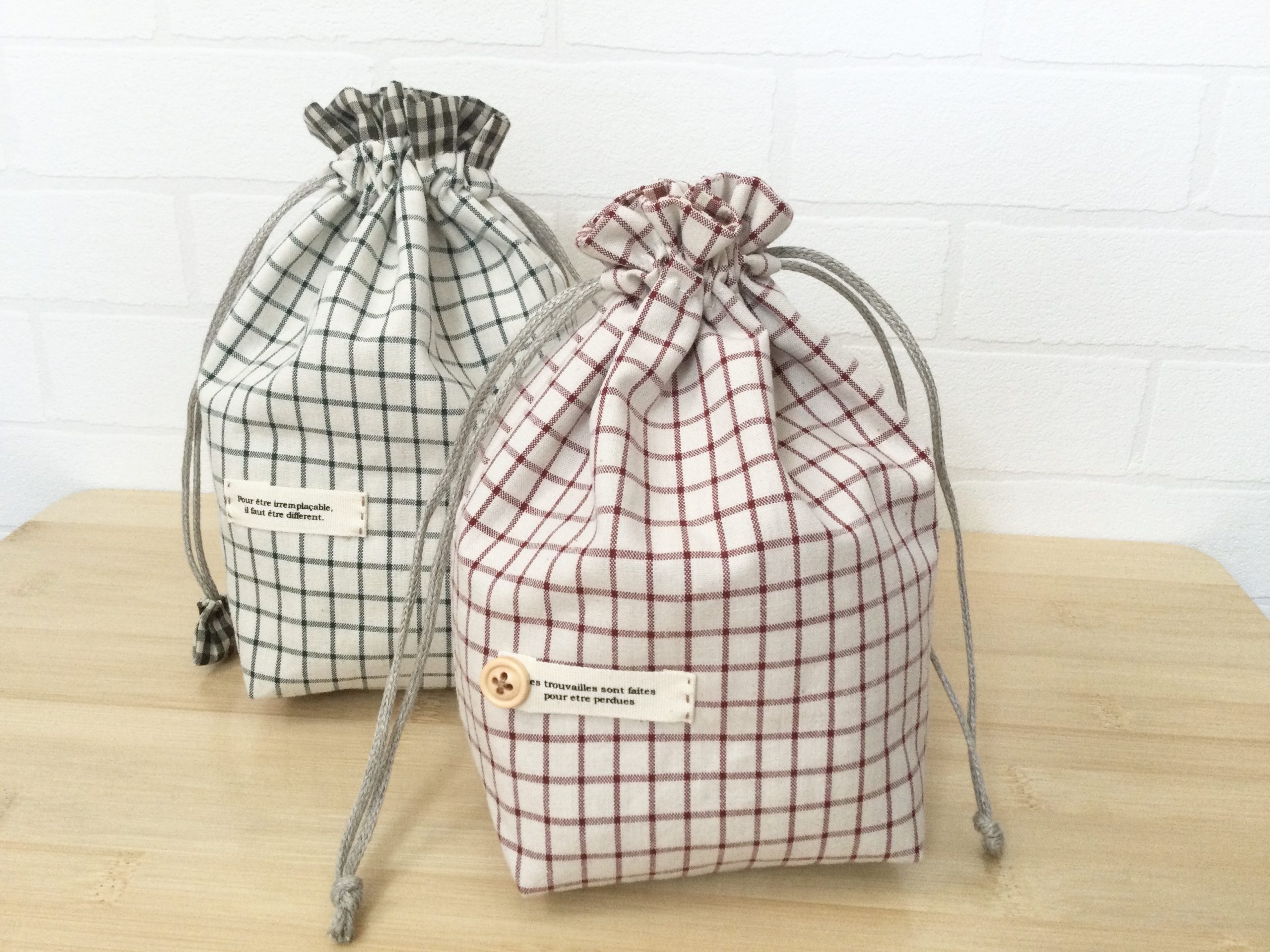 隠しマチ付き巾着 内布あり の作り方*chouchou*