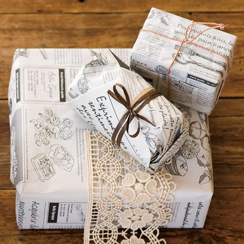 包装紙 英字 新聞 ニュースナチュラルなデザインの包装紙 - 包む オンラインショップ