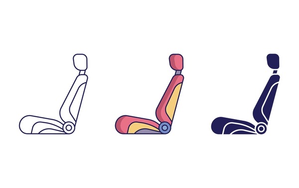 赤と黒の美しいカーシートイラスト素材透過、PNGフリー画像ダウンロード - Pngtree