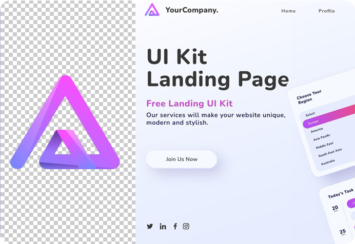 モノクロ変換したロゴを背景に透かしたデザインのロゴ入稿名刺