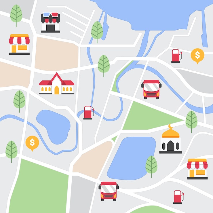 イラスト無料シンプルな日本地図 青色 都道府県で線引きイラストダウンロード