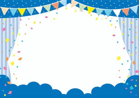 風船と旗のパーティー背景フレームのイラスト素材86713272- PIXTA