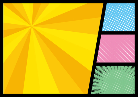 アメコミ風 コマ割りフレーム背景イラスト