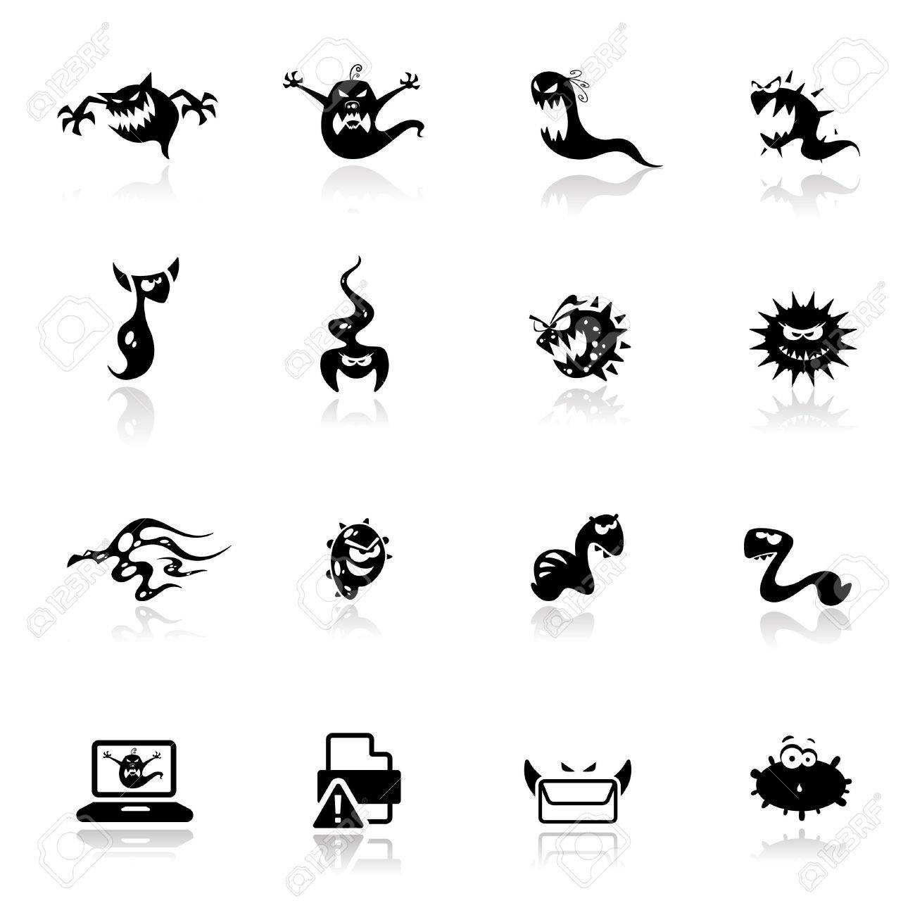 モンスターアイコンのロゴデザインPremiumベクトル素材