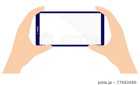 スマホを持つ 横画面のイラスト素材73900650- PIXTA