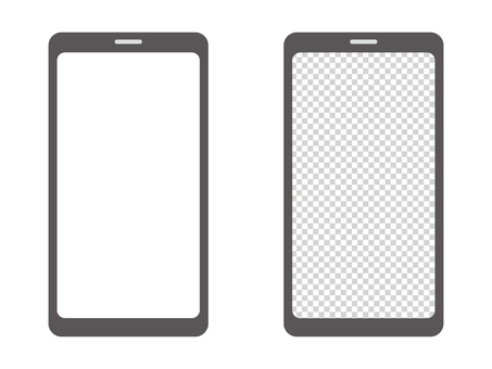 ブルー画面のスマホイラストのフリー素材イラストイメージ