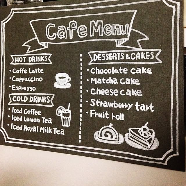 黒板サイン 黒板アート レストラン手書きメニュー 詳細 ヴィンテージ看板、アンティーク看板制作のHORASIGN