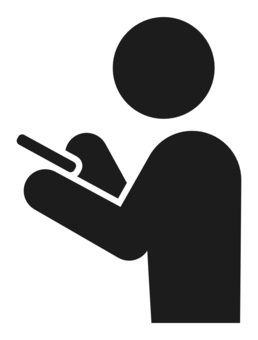 歩きスマホのシルエット04無料のAi・PNG白黒シルエットイラスト