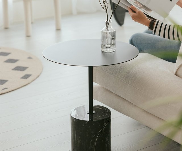 サイドテーブル おしゃれ 丸 韓国 大理石 マーブル - flatoo フラトゥー コンパクト商品専門店