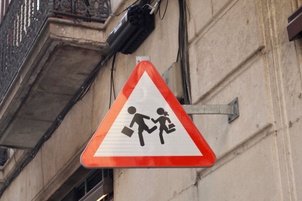 ビックリマークの標識＜白黒＞無料フリーイラスト素材集 Frame illust