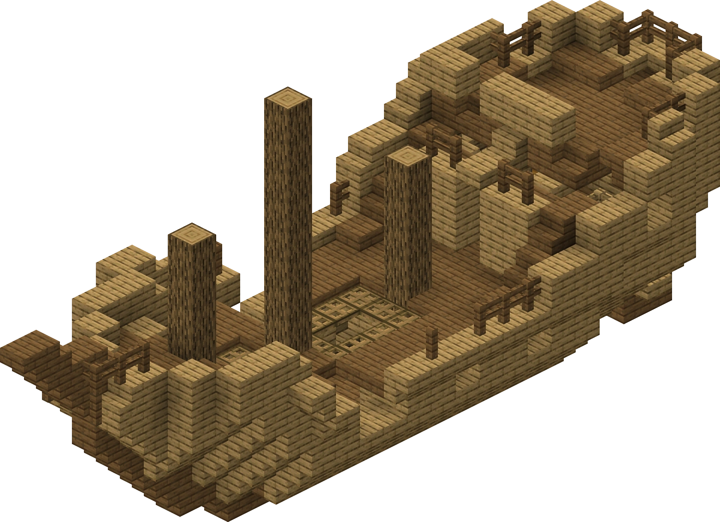 Minecraft 大きな船ってマスト付けるの大変やな。 - マイクラ美術