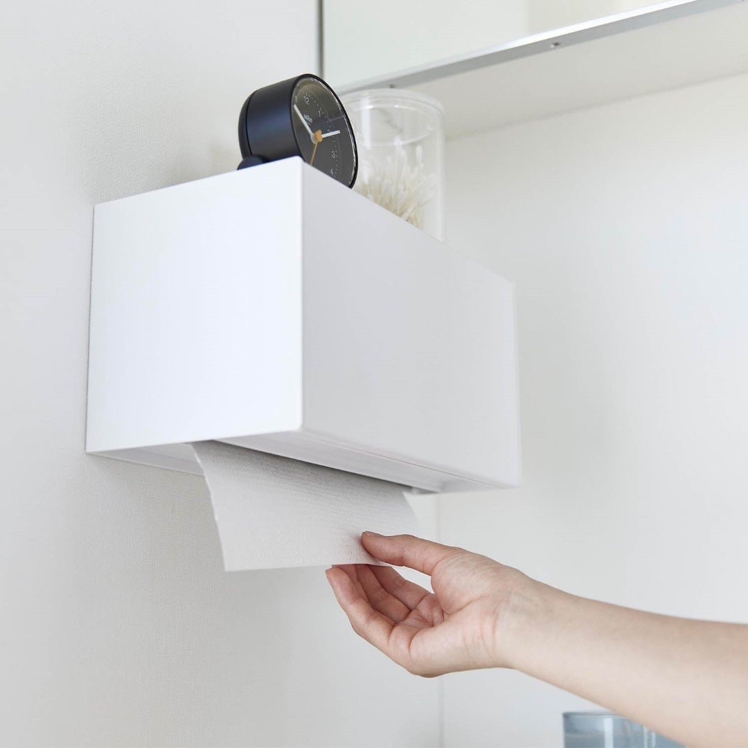 ペーパータオルホルダー 縦型 ペーパータオルケース選べる特典付ペーパータオル ボックス おしゃれ 100percent 自立 スタンド 瀬戸焼白雲陶器 日本製 セラミック ティッシュケース 置き型 ティッシュ ペーパー ケース シンプル 洗面所 キッチン 台所 白 ホワイト