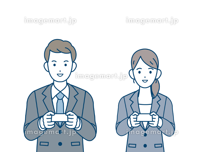 名刺交換をするビジネスマン - 働く人 - 無料イラスト素材