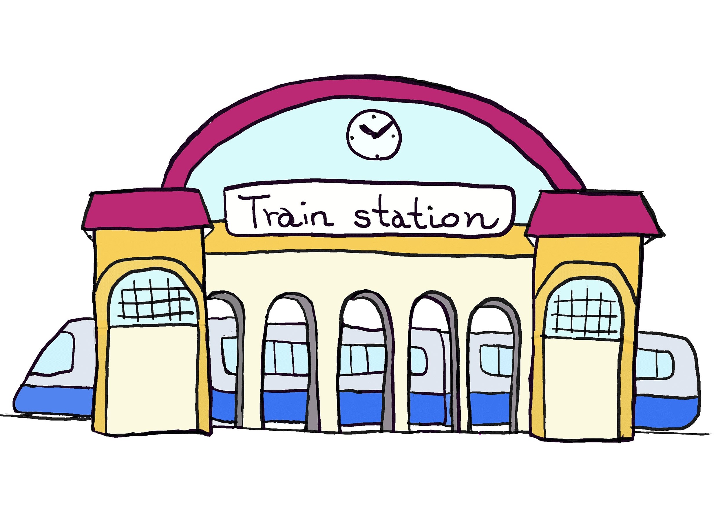 青い空と忙しいタイのスカイ駅 ベクターイラスト画像とPNGフリー素材透過の無料ダウンロード - Pngtree