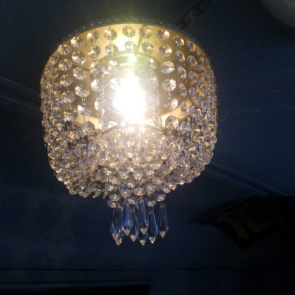 リンゴ型風シャンデリア 12 24V共用 軽トラや乗用車の天吊り用にちょうどいいサイズ♪ 電球色トラックショップ絆