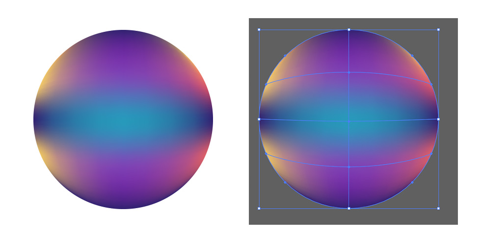 メッシュツールで混ざり合った幻想的なグラデーションを作ろうソフトの操作.com