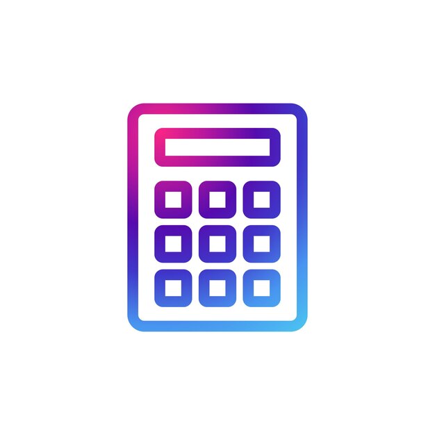 フリー素材iPhoneアプリ風の電卓アイコン。シンプルなデザインがクール