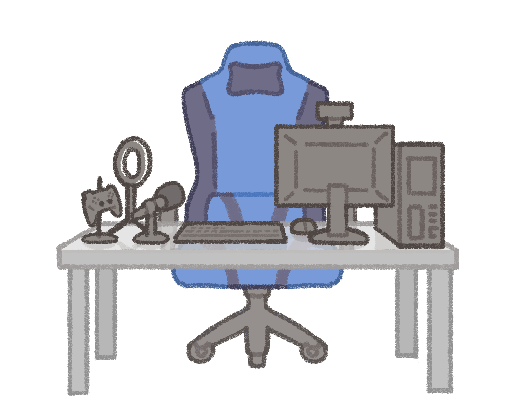 配信枠・配信画面用 横長机 デスク キーボード マウスセット VtuberLive2Dby usanekomemory ∞SUZURI スズリ