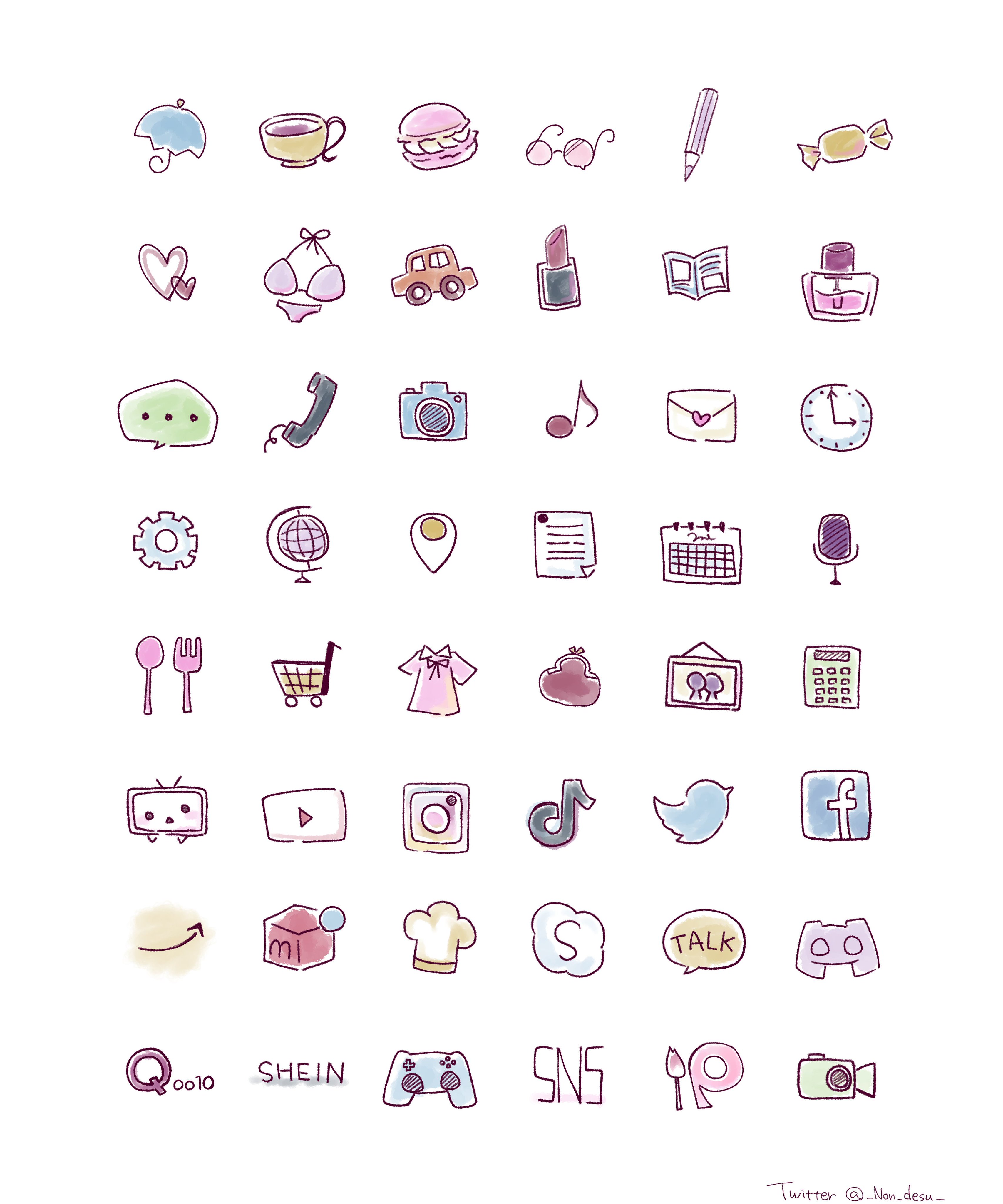 📱𝐌𝐞𝐦𝐛𝐞𝐫 𝐜𝐨𝐥𝐨𝐫 𝐚𝐩𝐩 𝐢𝐜𝐨𝐧𝐬 🌈 スマホのアプリアイコンに使える イラストを作ってみました！🤍ストーリーハイライトにも使えます！カラバリいっぱいでさりげな〜く推し活アピール できるので、ぜひ使ってねっ🫶🏻 ・ ・ffff4fl4likel4l