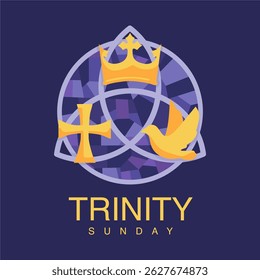 Triquetra logo, Trinity Knot sign, Wiccan symbol for protection. 3D Vectordark red Celtic trinity knot set isolated on dark red background. Wiccan