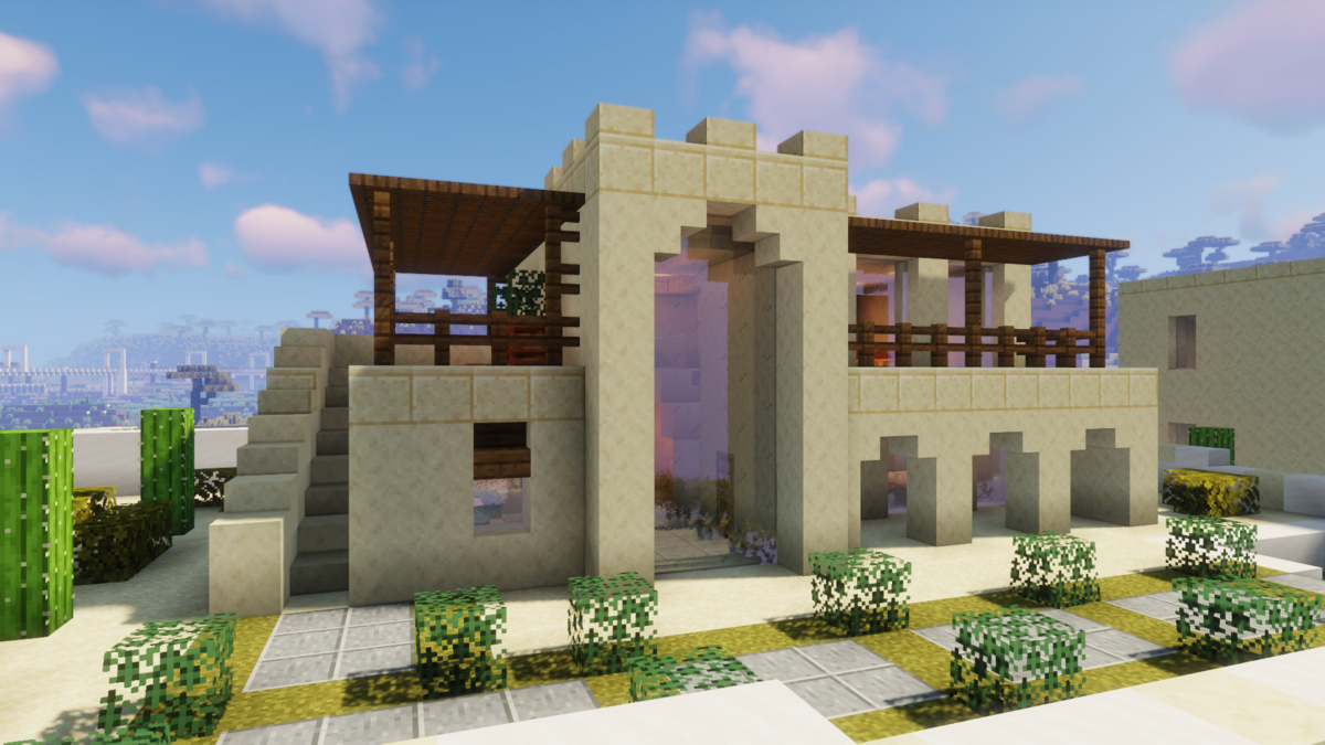 マイクラ建築：煙突と暖炉のあるおしゃれでシンプルな家。簡単10×10。No.109SOUのマイクラログ