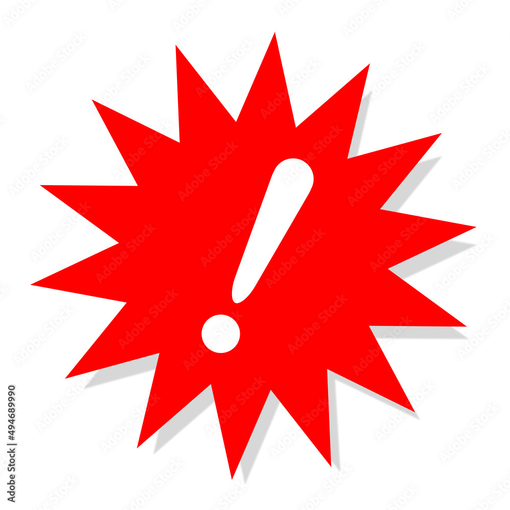 ビックリマークの吹き出しシルエット02無料のAi・PNG白黒シルエットイラスト