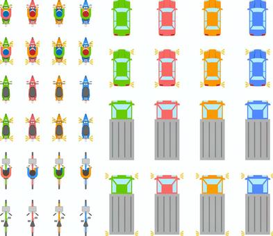 上から見たトラックイラストのフリー素材イラストイメージ