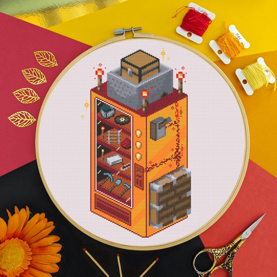 Minecraft ビルダーの自動販売機 - ゲーム用子供部屋クロスステッチ パターン - デジタル PDF、即時ダウンロード - Etsy 日本