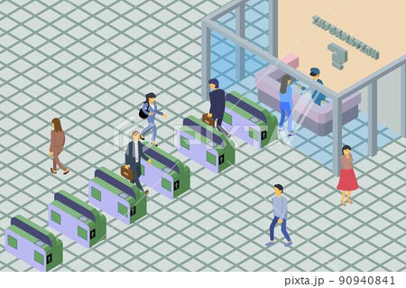 自動改札のイラスト素材74679294- PIXTA