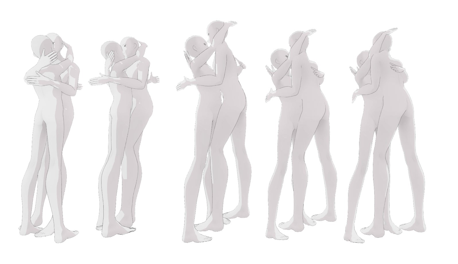 女の子2人ポーズ50種 - CLIP STUDIO ASSETS