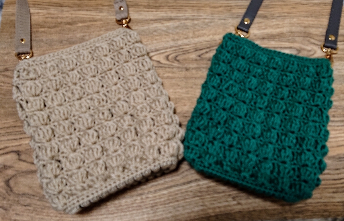 コード編みフリルポシェット かぎ針編み無料編み図「フリルのミニ・ポーチ」かぎ針編み