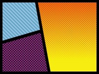 吹き出し、雲、爆発とカラフルなコマ割り背景デザインのイラストのイラスト素材FYI08221329ストックフォトの QleanMarket キュリンマーケット