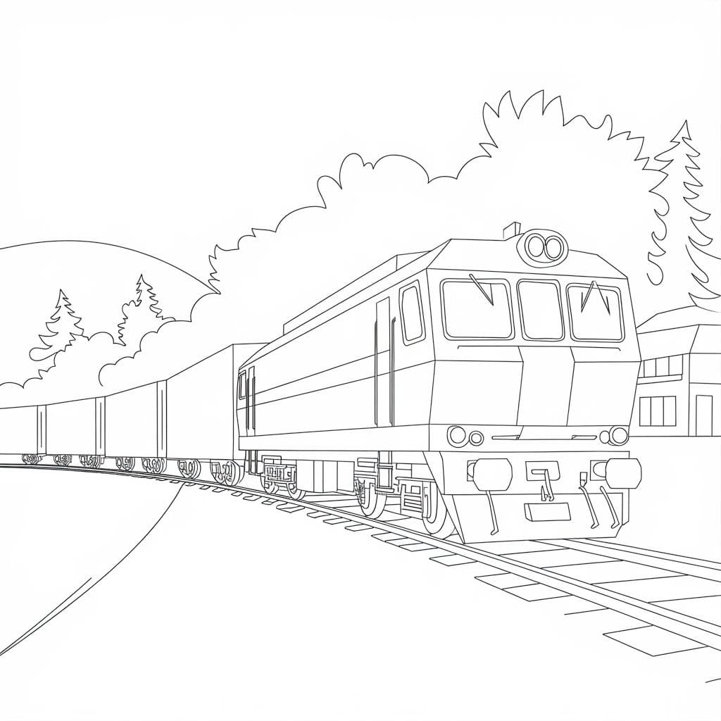 簡単 貨物 列車 - 印刷可能ぬりえ無料ダウンロード
