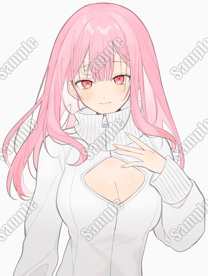 フリー女の子ピンク可愛いイラストTikTok