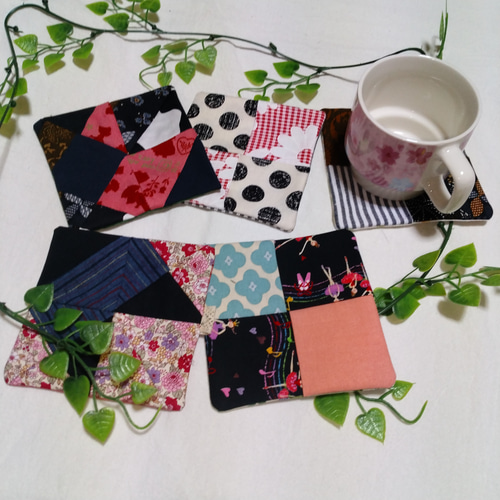 ハギレでつくるパッチワークコースター 手縫いで簡単 coaster patchwork diy
