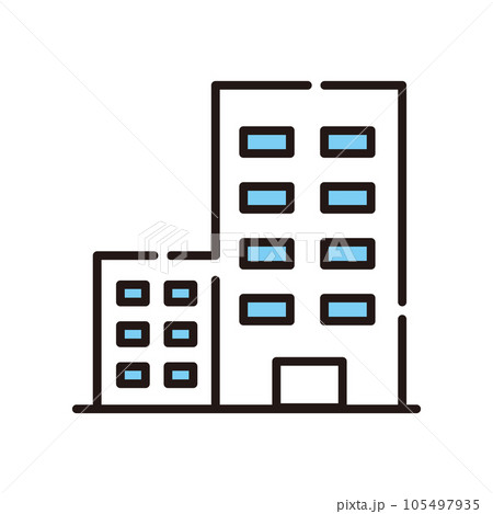 ビル建物 - アイコンイラストフリー素材背景透明