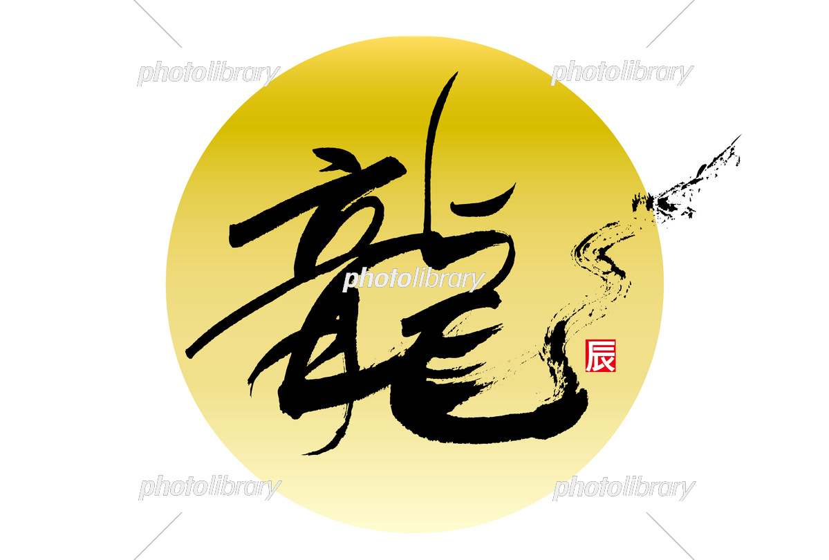 和文字書「龍」白文字 背面プリントデザインTシャツ通販 Tシャツトリニティ