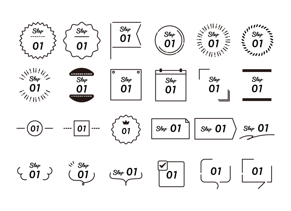 生活・保育・その他 シンプルグレー丸の数字のかわいいフリーイラストフタバのフリーイラスト