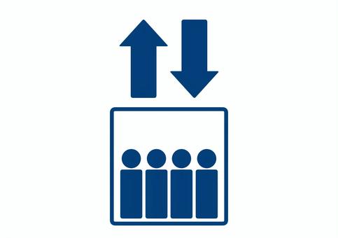 エレベーターマークのイラストフリー、無料で使えるイラストカット.com