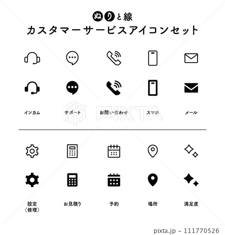 オンラインによるサポートサービスのアイコン コールセンターのイラスト素材FYI05097397ストックフォトの QleanMarket キュリンマーケット