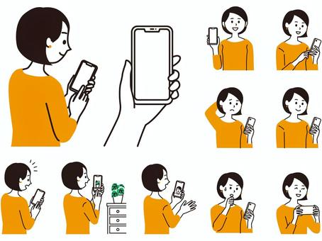 色塗りできる黒電話のイラストぬれよん-ぬれるフリーイラスト