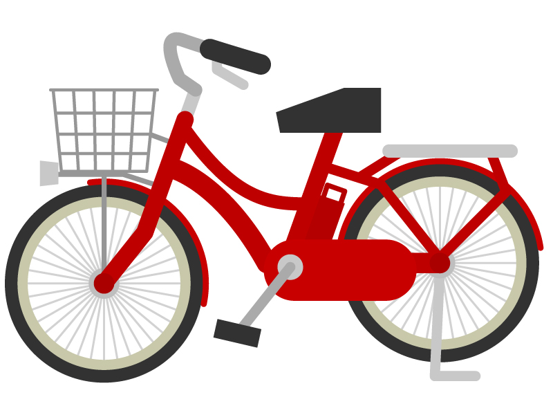 かわいい自転車 線画 イラストのフリー素材イラストイメージ