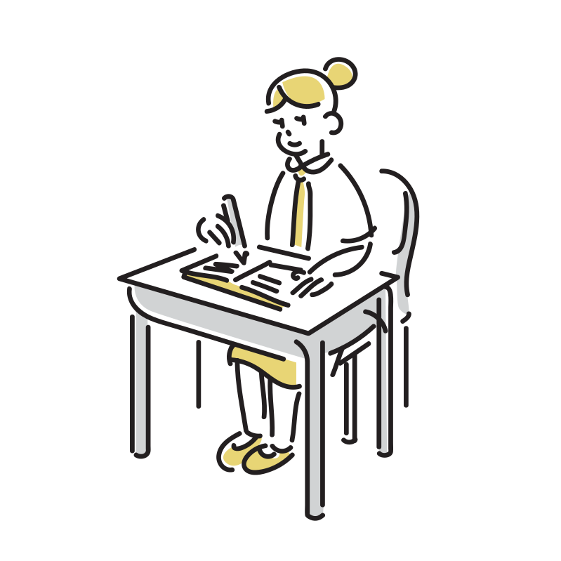 シンプルおしゃれな学校の机イラスト・フリー素材なら「シンテリ」