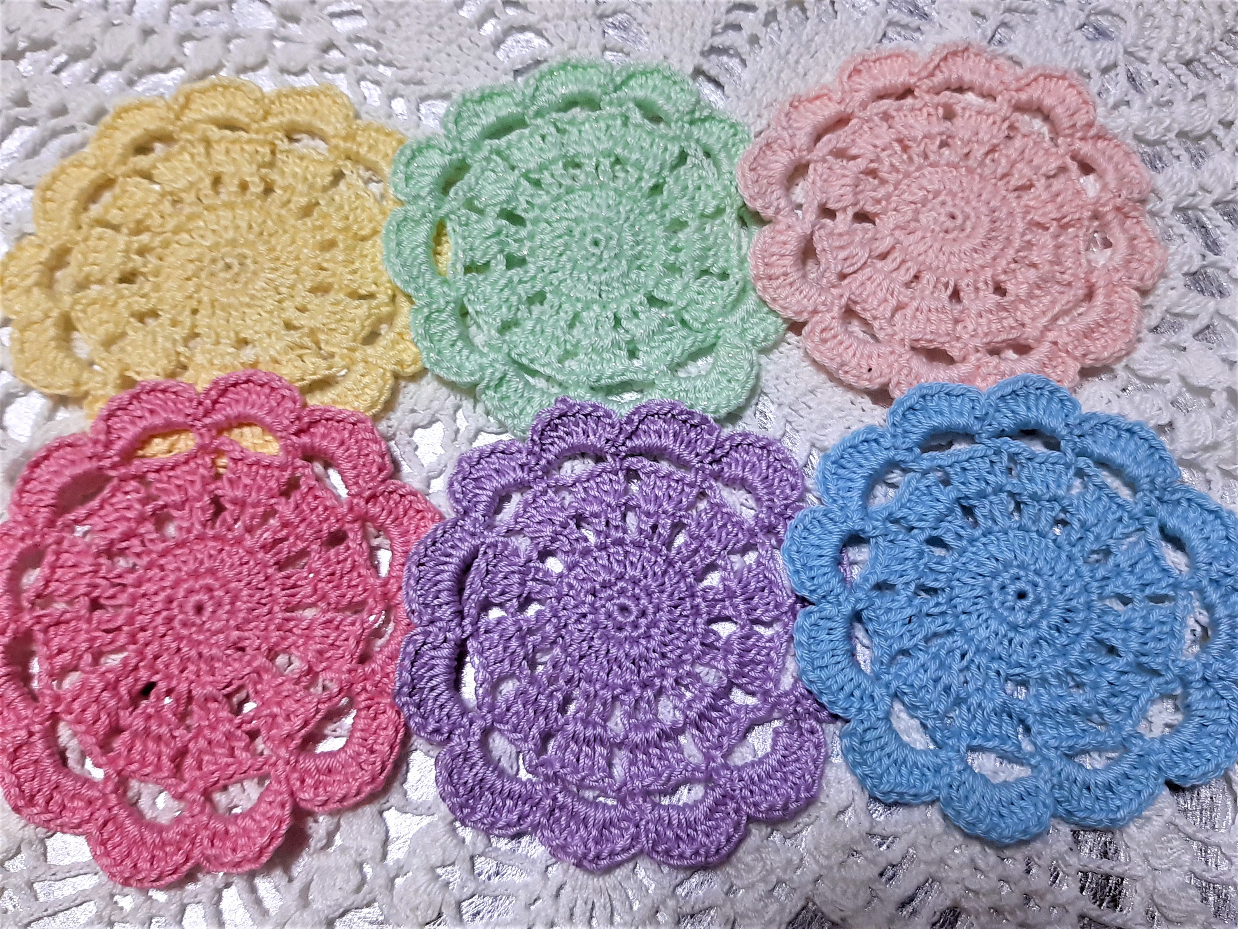 レース編み20分で編める簡単ドイリーかぎ針編みとレース編みの無料編み図サイトBy hime*hima