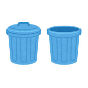 色塗りできるごみ箱・紙くずのイラストぬれよん-ぬれるフリーイラスト