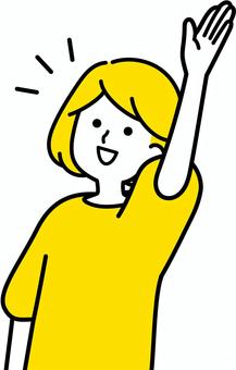 手を上げるイラスト無料イラスト・フリー素材なら「イラストAC」