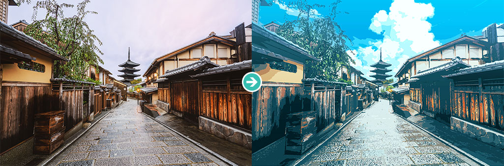 無料AIアニメ風加工機能オンラインで写真をアニメ風に Canva キャンバ