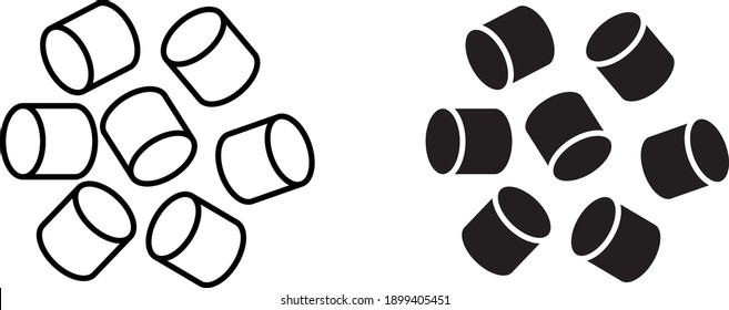 マシュマロの漫画のベクター画像マシュマロのロゴデザインマシュマロアイコン - おやつのベクターアート素材や画像を多数ご用意 - おやつ, アイコン,イラストレーション - iStock