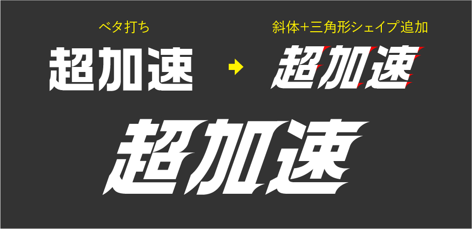 タイトル文字に勢いや動きを付けたい時のデザインアイディアと作り方をご紹介！デザナビ